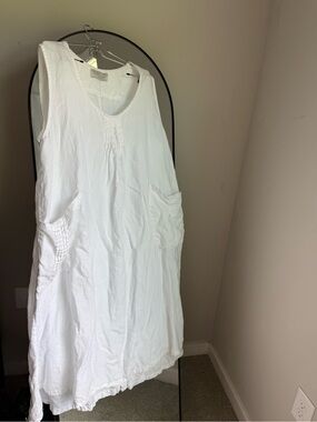 Harris cotton linen dress womens size large